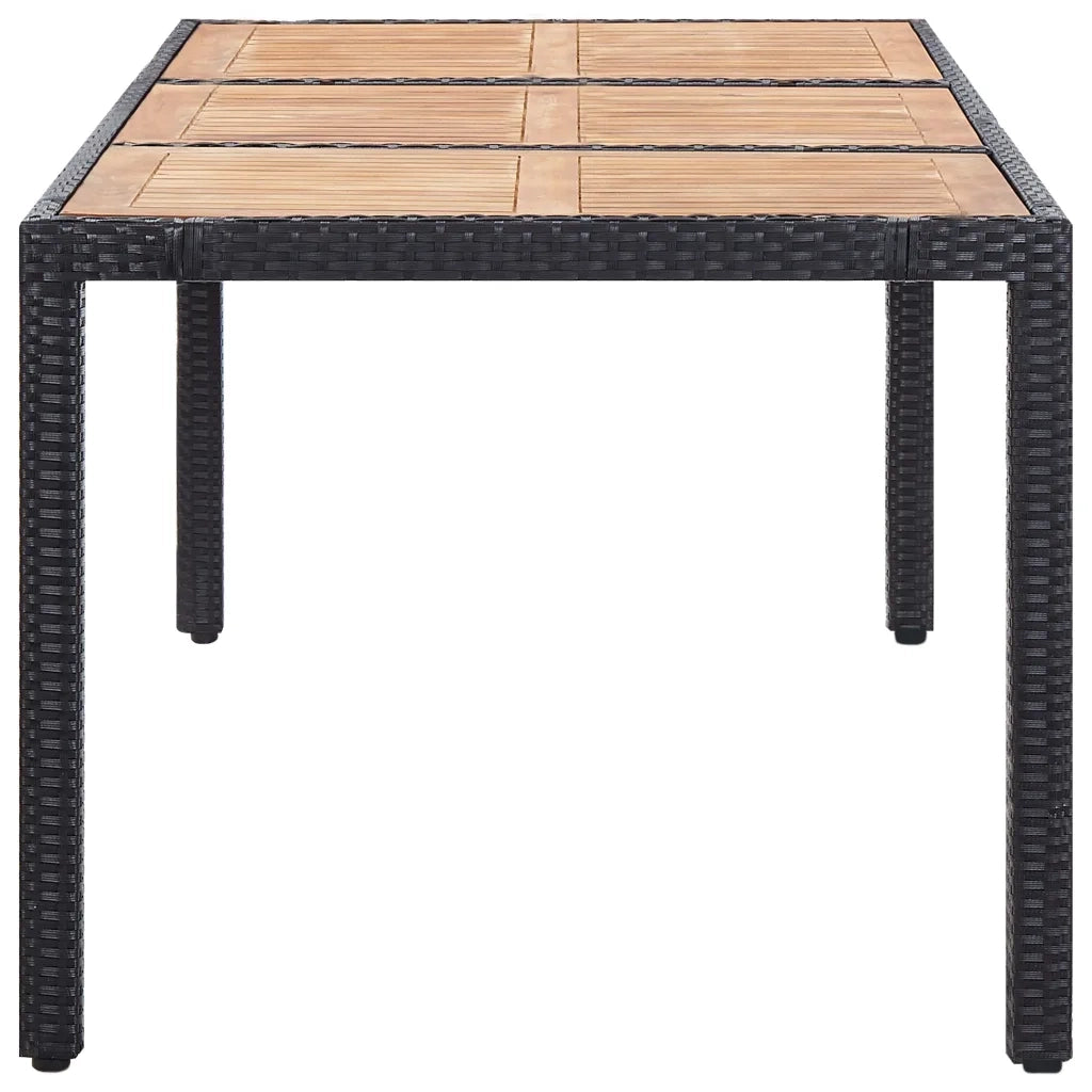 Set da Pranzo da Giardino 9 pz con Cuscini in Polyrattan Nero 46023