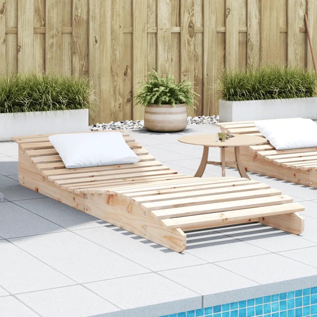 Lettino Prendisole 205x80x31,5 cm in Legno Massello di Pinocod mxl 114416