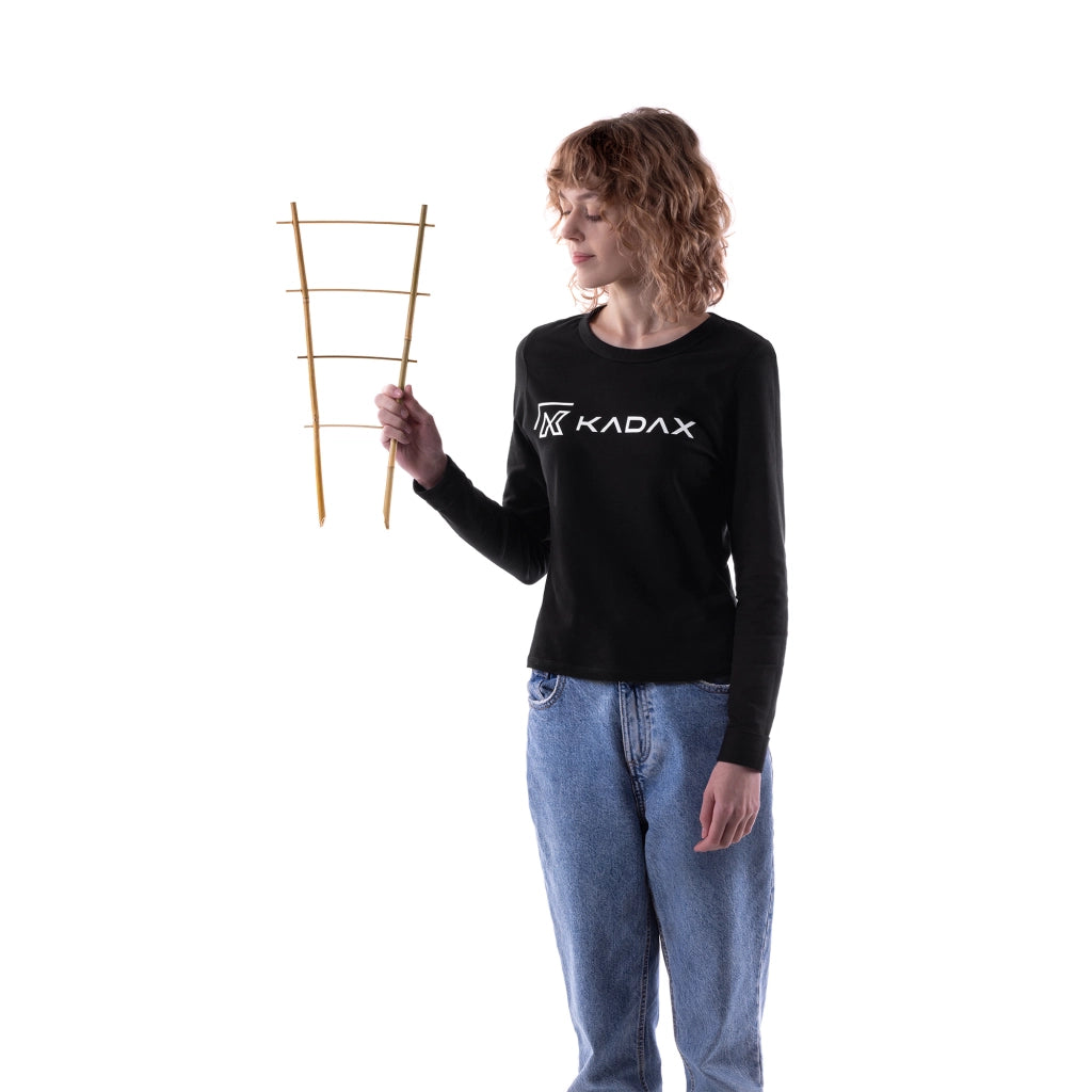 Scala di supporto per piante in bambù KADAX, 43 cm, per fiori, con doppio supporto