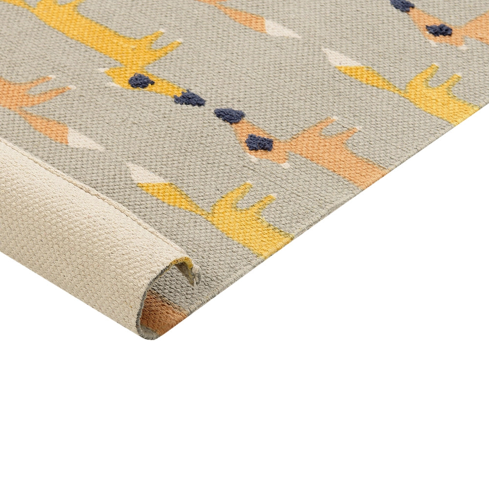 Tappeto per bambini con motivo  volpe cotone grigio 80 x 150 cm cameretta motivo divertente