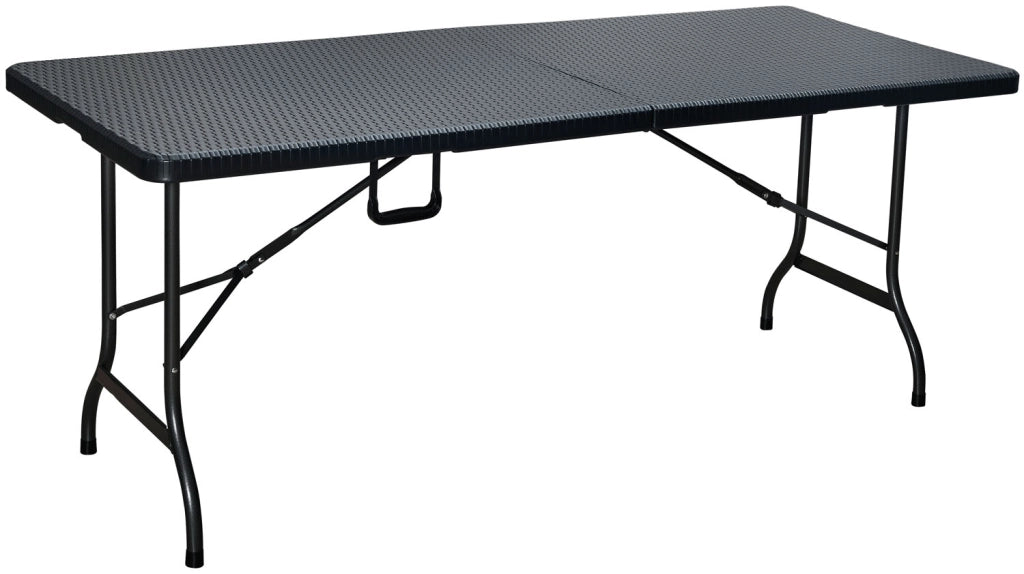 LEVANTE TAVOLO PIEGHEVOLE RETTANGOLARE POLYRATTAN180 X 75 X H 72 CM NERO
