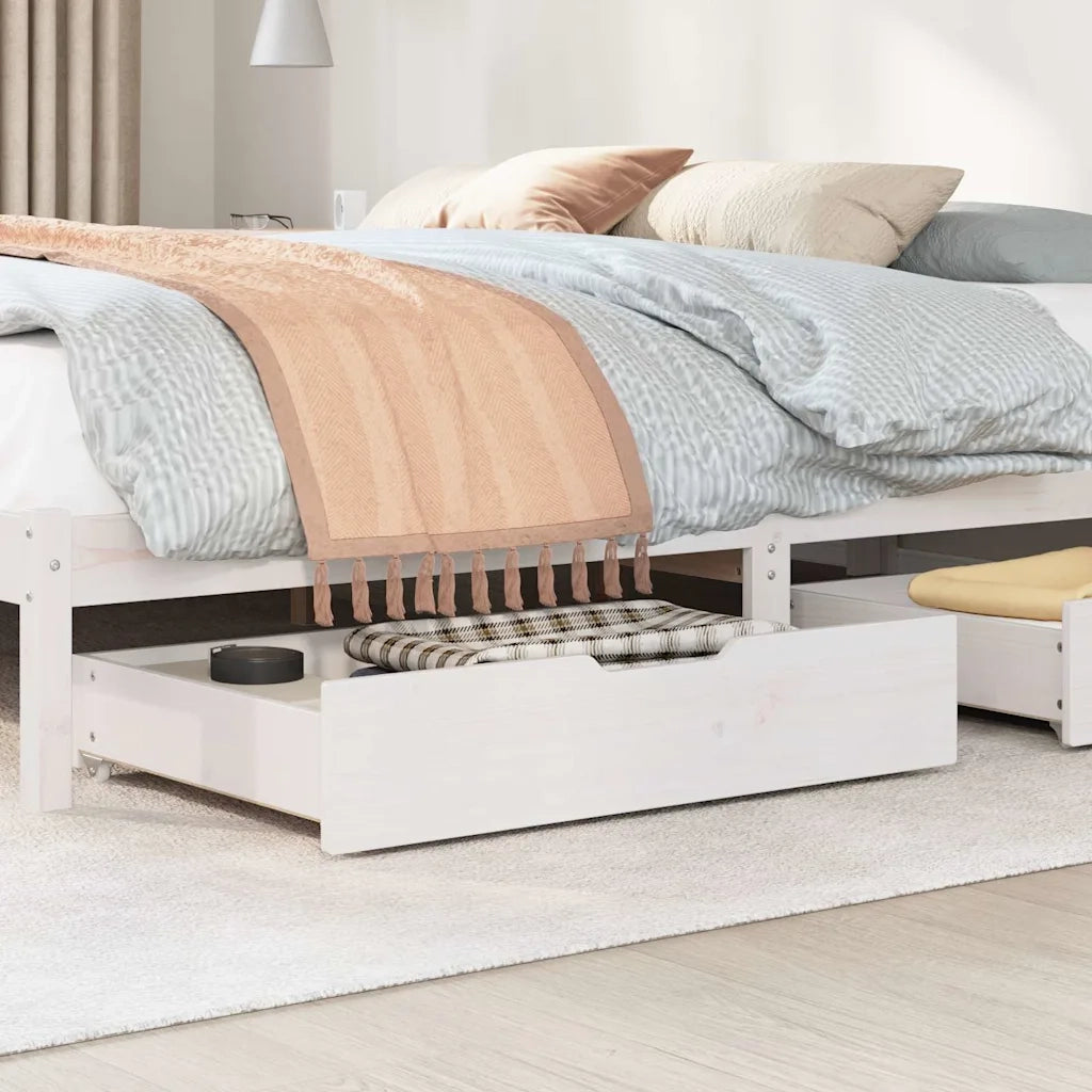 Cassettoni da Letto 2 pz Bianchi 85x55x17 cm in Legno di Pino CFW1649869