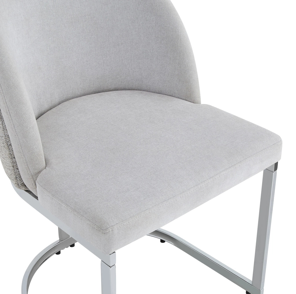 Set di 2 sedie in ciniglia grigio e argento