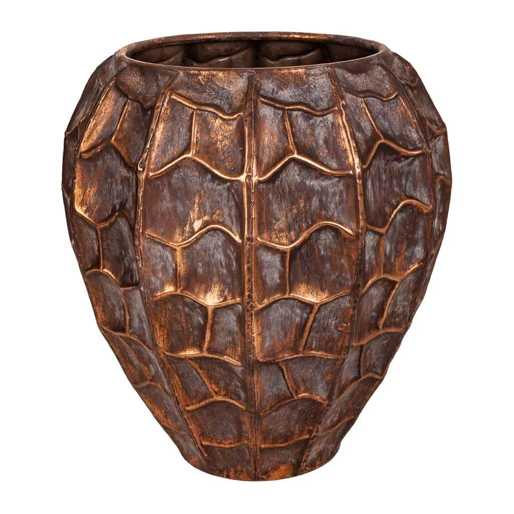 Fioriera in metallo dorato 33x33x35h