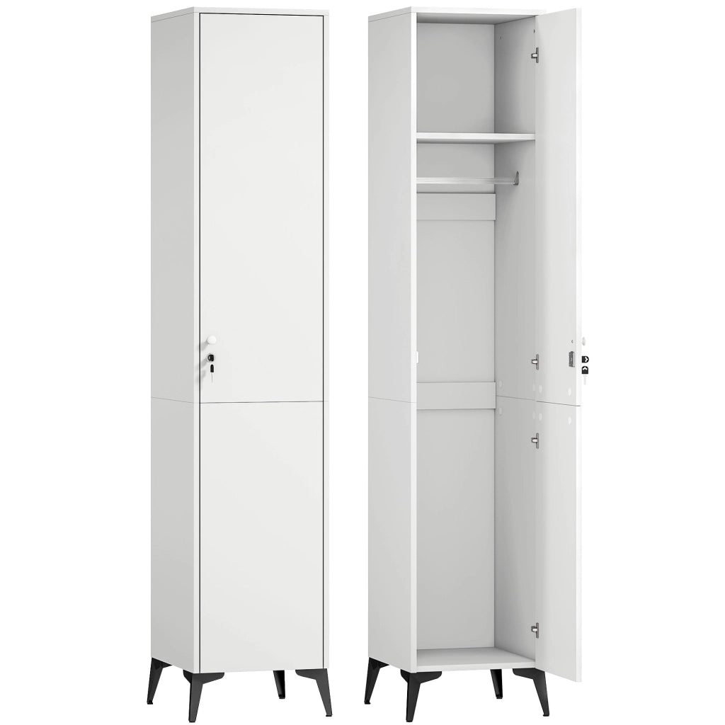 Armadio Guardaroba Stretto con Porte ¨C Zephmum ¨C Bianco 36x40x180 cm
