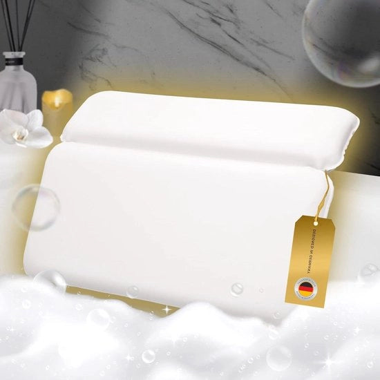 Cuscino da bagno ergonomico con imbottitura 4D in schiuma - Cuscino da bagno lussuoso per il collo - Antibatterico e confortevole - Cuscino per collo e schiena