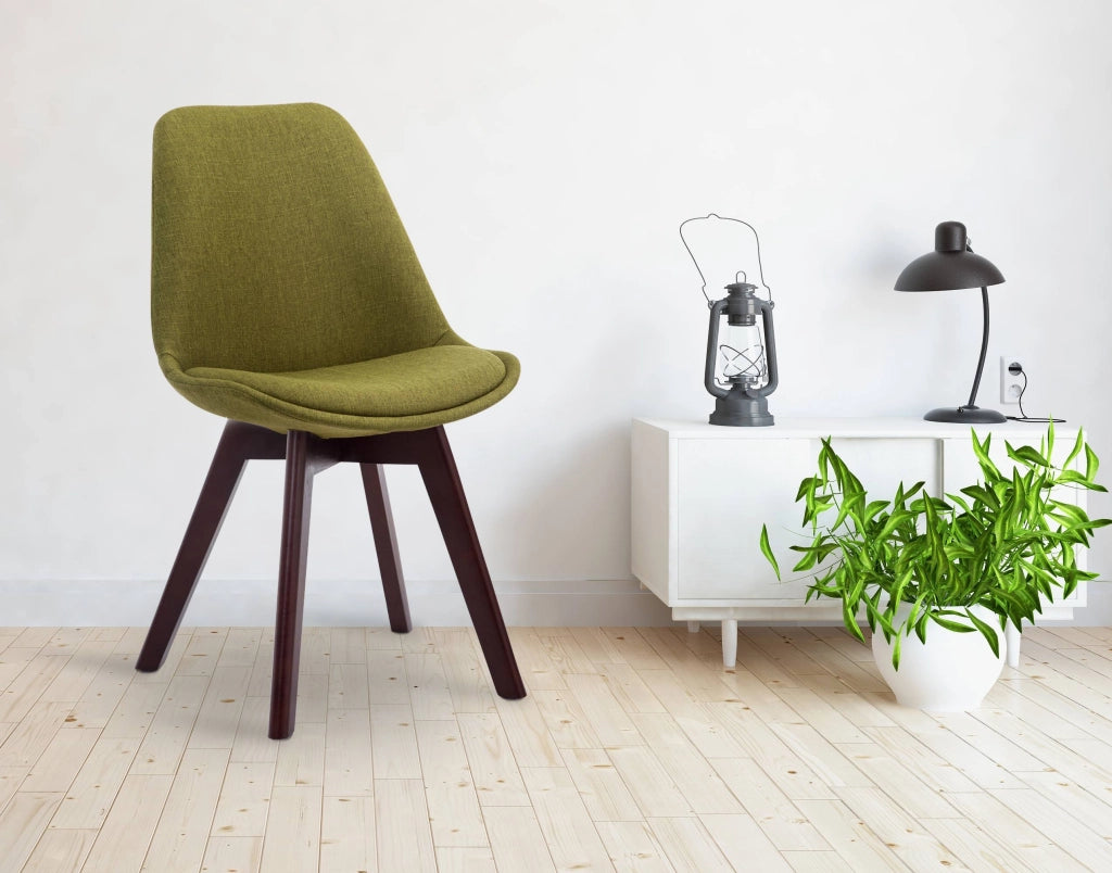 Sedia Borneo Tessuto V2 verde,noce