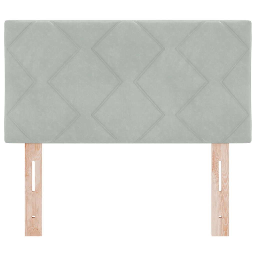 Testiera LED Grigio Chiaro Set di 2 Grigio chiaro Tessuto 80 cm