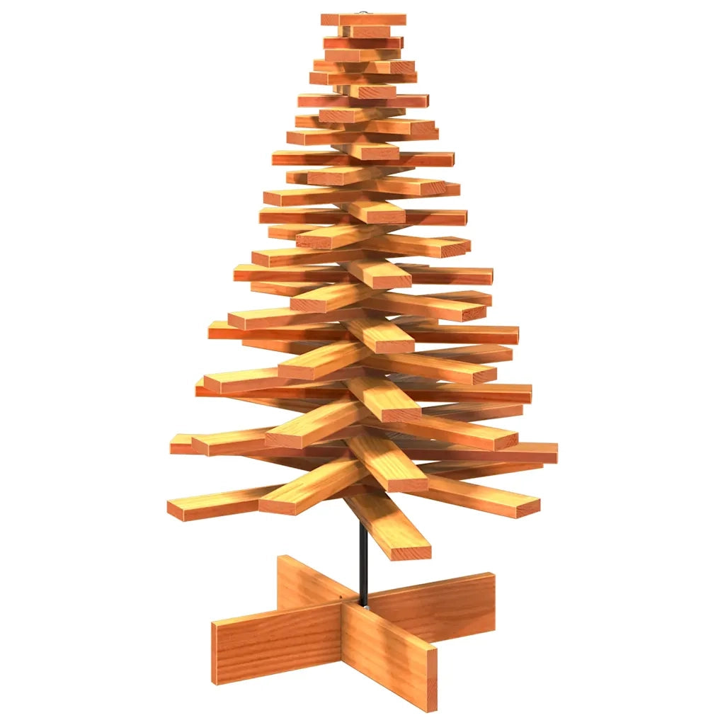 Albero di Natale | Decorazioni natalizie Marrone Cera 100 cm in Legno Massello di Pino