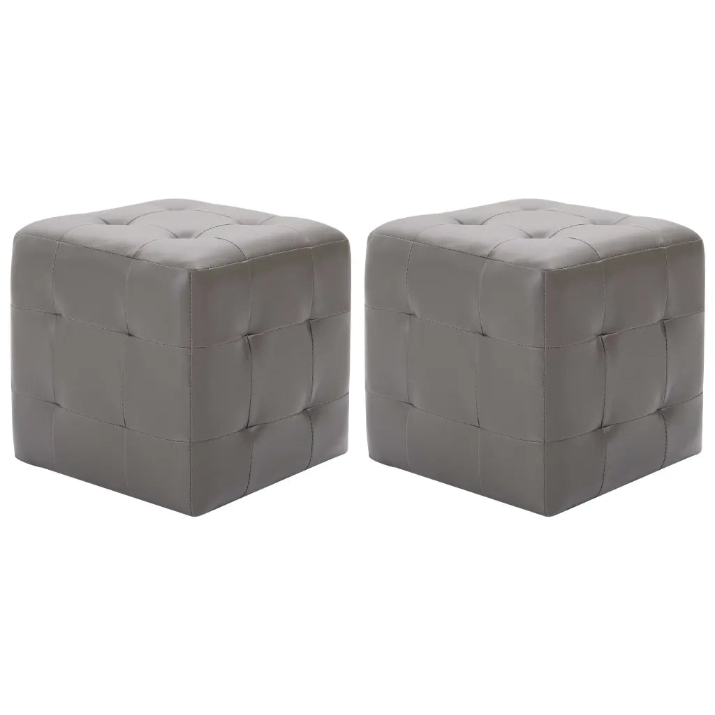 Comodini 2 pz Grigio 30x30x30 cm in Similpelle cod mxl 30766
