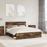 Struttura del letto Rovere fumé 160 x 200 cm Pino massello