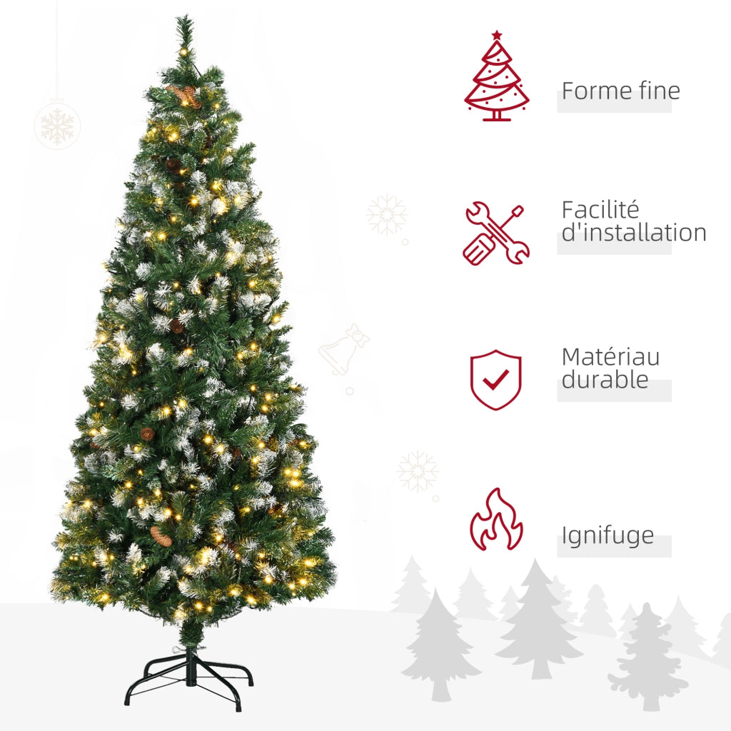 Albero di Natale Artificiale Illuminato ¨C zephmum ¨C Verde 180 cm ? 80 con 250 LED