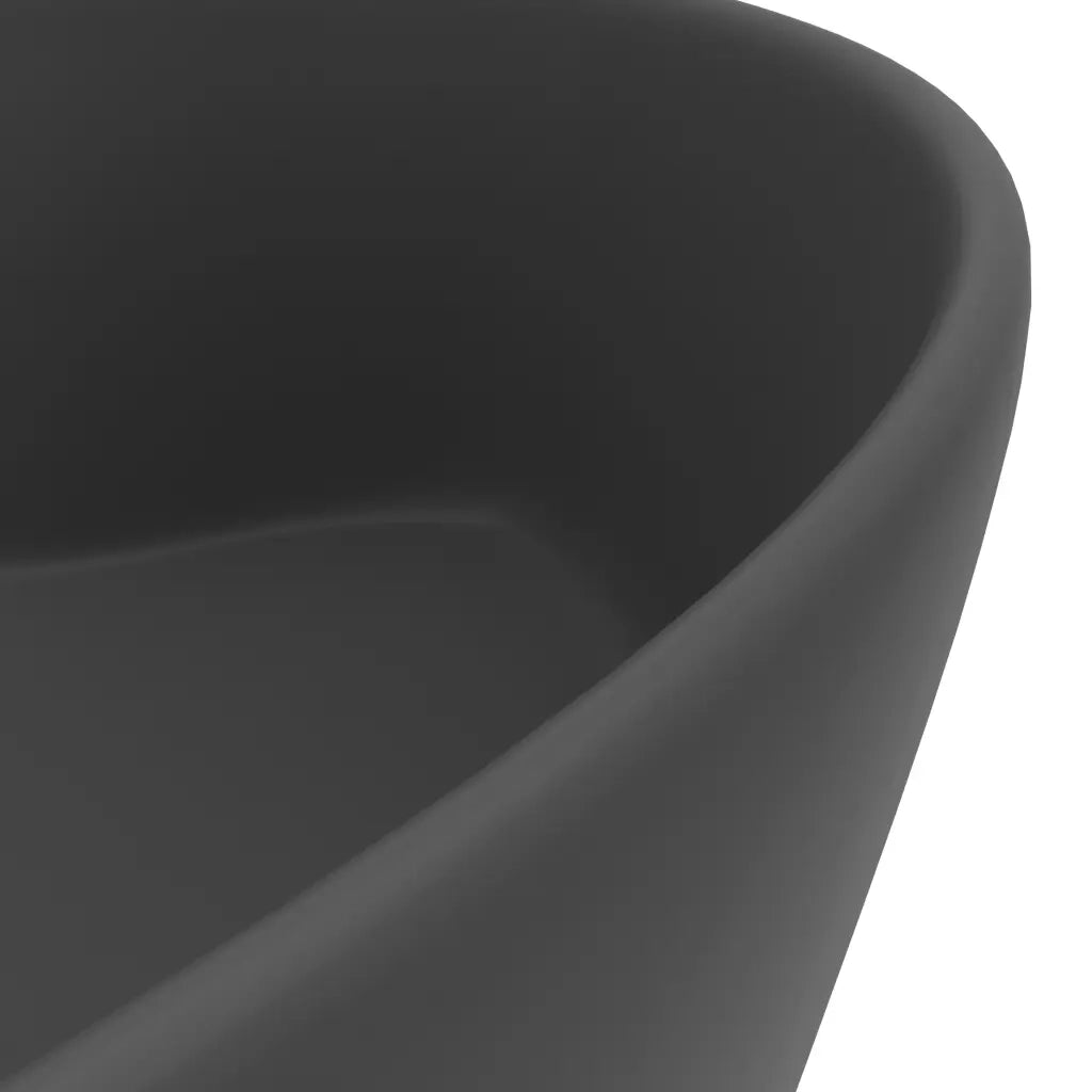 Lavandino-Lavello con Troppopieno Grigio Scuro Opaco 36x13 cm Ceramica