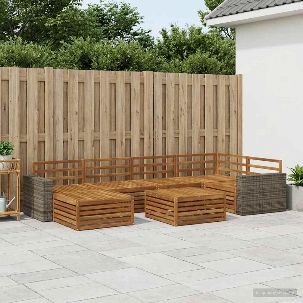 Set di divani da esterno 7 pz Naturale 3383607