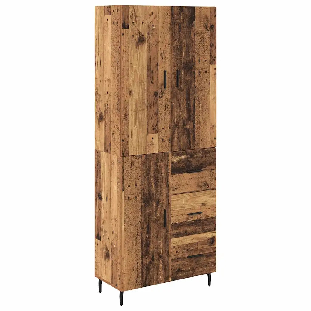 Credenza 2 pcs Legno vecchio Legno Stratificato e Vetro 3415770