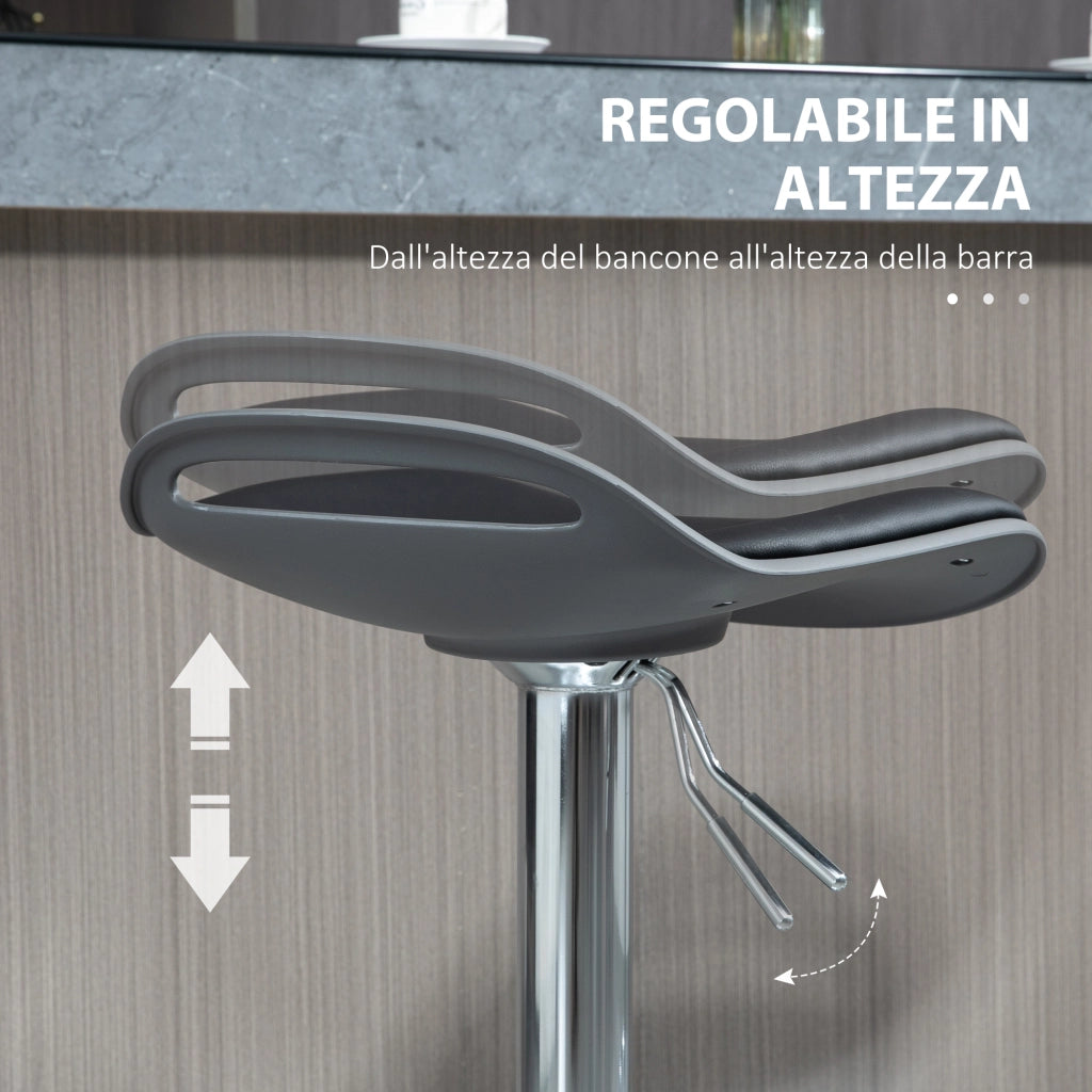 Easycomfort Set di 2 Sgabelli da Bar con Altezza Regolabile e Girevoli con Poggiapiedi, Nero