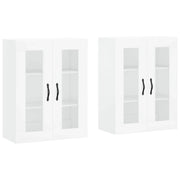 Set di 2 pensili a muro bianchi 69,5 x 34 x 90 cm in legno composito bianco 02_0055451