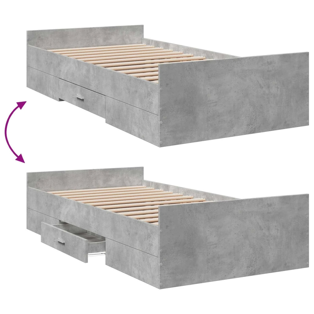 Telaio del letto con storage Grigio Cemento 80 x 200 cm 3429506