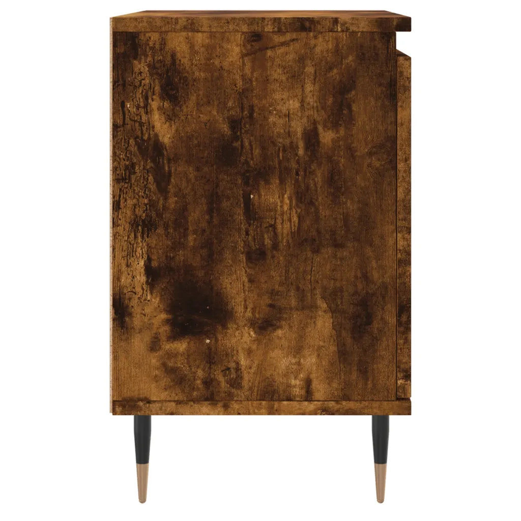 Set di 2 Comodini | Armadio da Notte | Mobiletto da notte Rovere Fumo 40x30x50 cm in Legno Multistrato