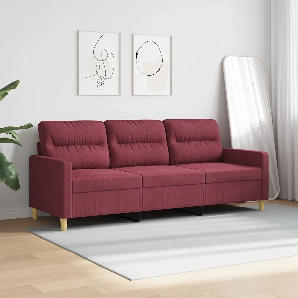Divano a 3 Posti Rosso Vino 180 cm in Tessutocod mxl 82942