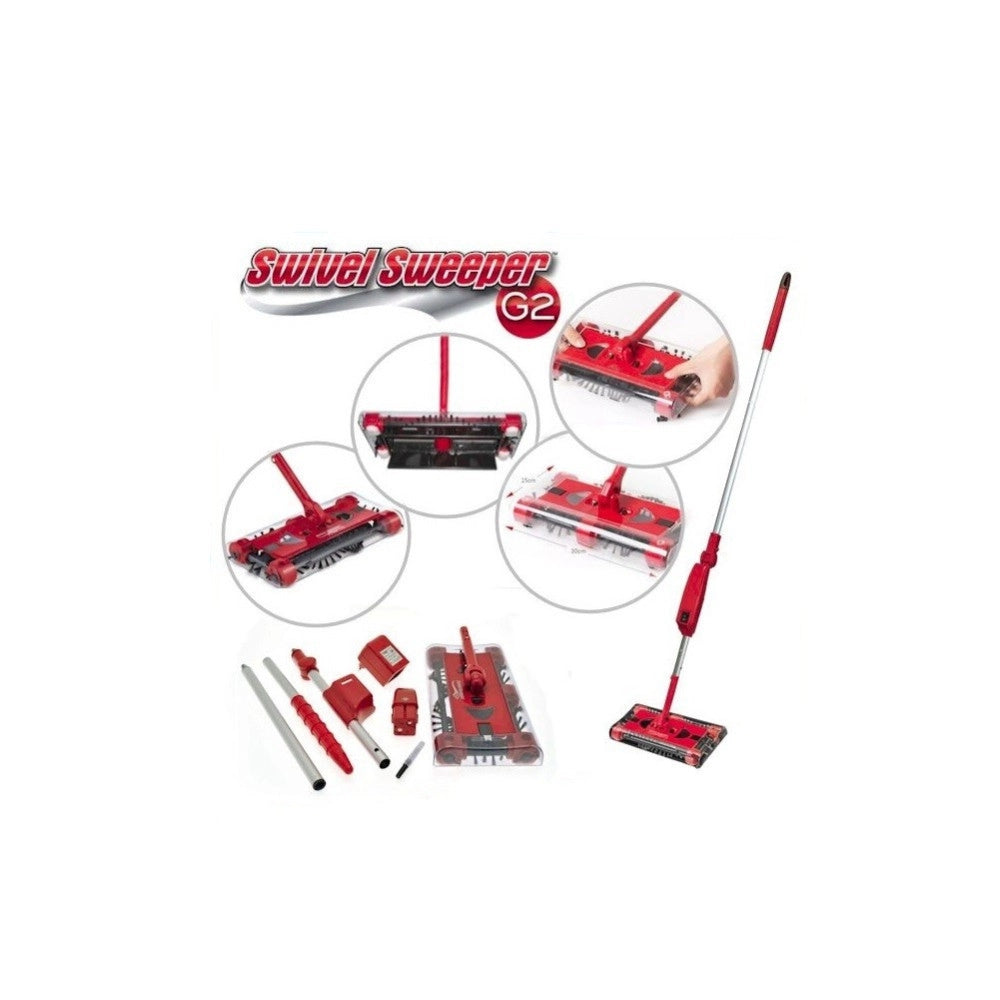Trade Shop - Scopa Elettrica Rotante Aspirapolvere Manico Ruotante Swivel Sweeper Senza Fili -