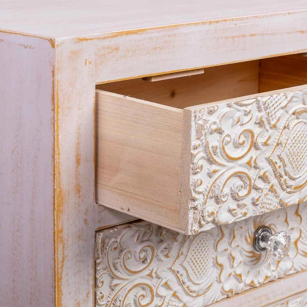 Comò in legno con 6 cassetti 91x28,5x51,5