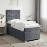 Letto box spring con materasso Grigio Scuro 100 x 200 cm 3453591