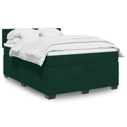 Giroletto a Molle con Materasso Verde Scuro 160x200 cm Velluto