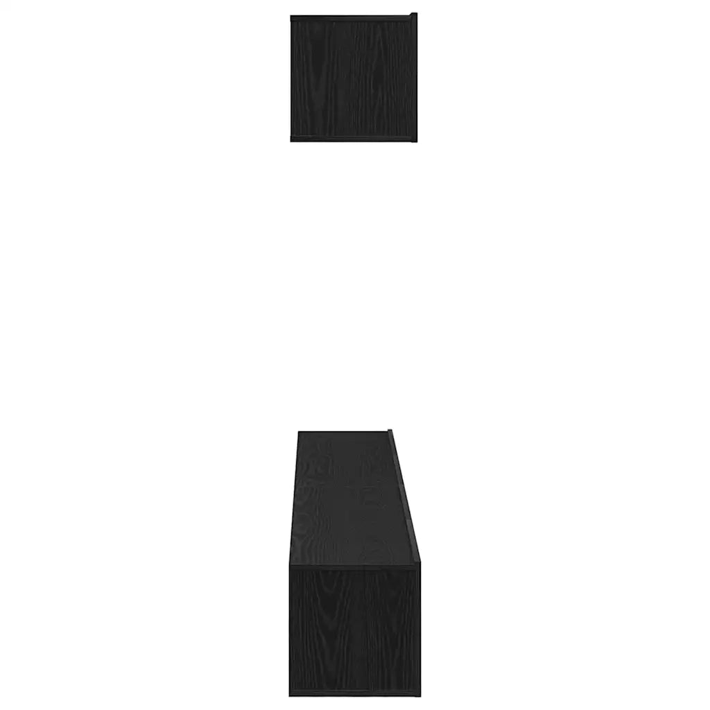 Set mobile TV 4 pcs Rovere Nero Legno ingegnerizzato 3333057