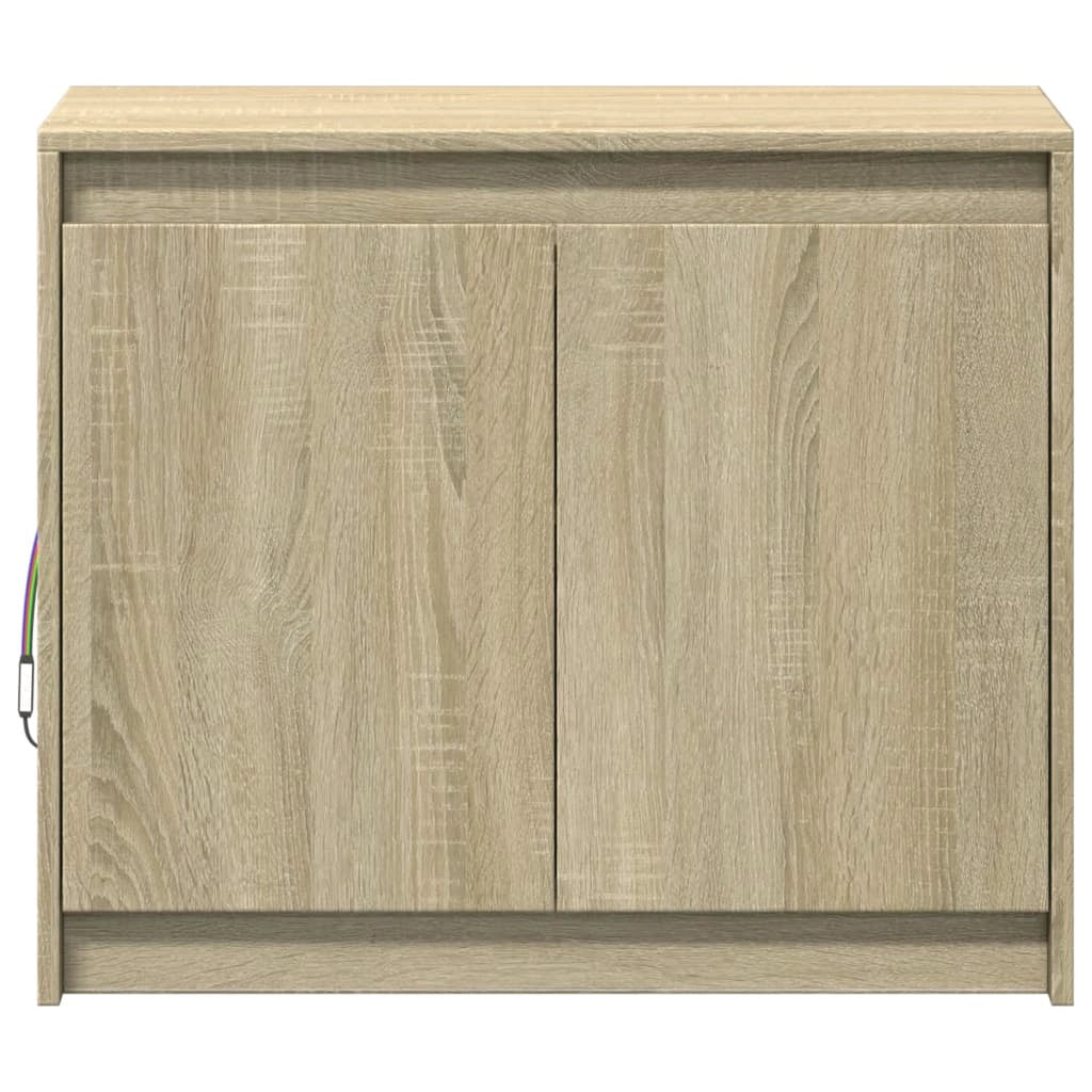 Buffet credenza cassettiera armadio mobile contenitore organizer per cucina soggiorno salotto con illuminazione a LED rovere Sonoma 72 x 34 x 61 cm legno ingegnerizzato marrone 02_0029798