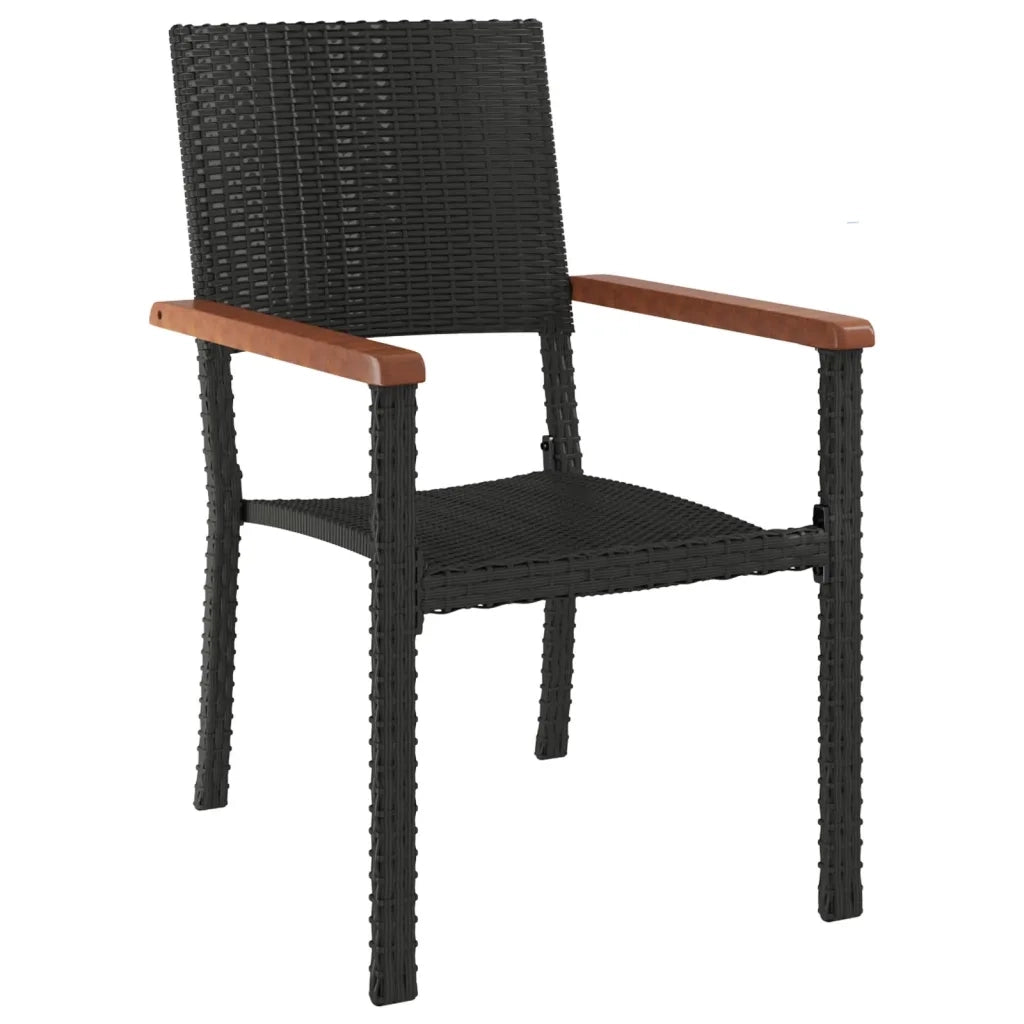 Set da Pranzo da Giardino 7 pz Nero in Polyrattan cod mxl 35787