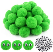 Pomponi in set da 50 50 mm - Pomponi licht verde - Wiebel 100 pezzi - Decorazioni per artigianato - Materiali per bricolage - Buona qualità e elasticità - Materiale per attività manuali