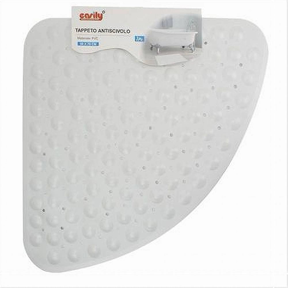 Trade Shop - Tappeto In Pvc Antiscivolo Triangolare Bianco Vasca Bagno Doccia 50 X 70cm 79732 -
