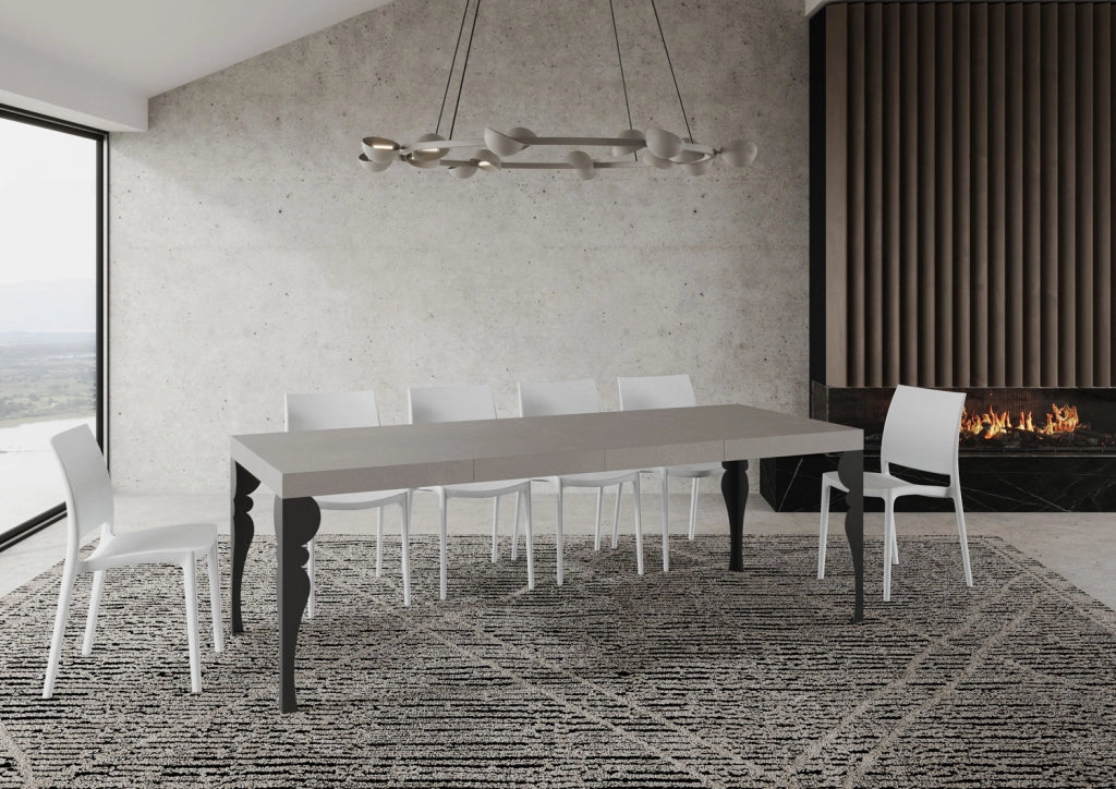 Tavolo allungabile 120/224x90 cm Paxon Premium cashmere gambe antracite