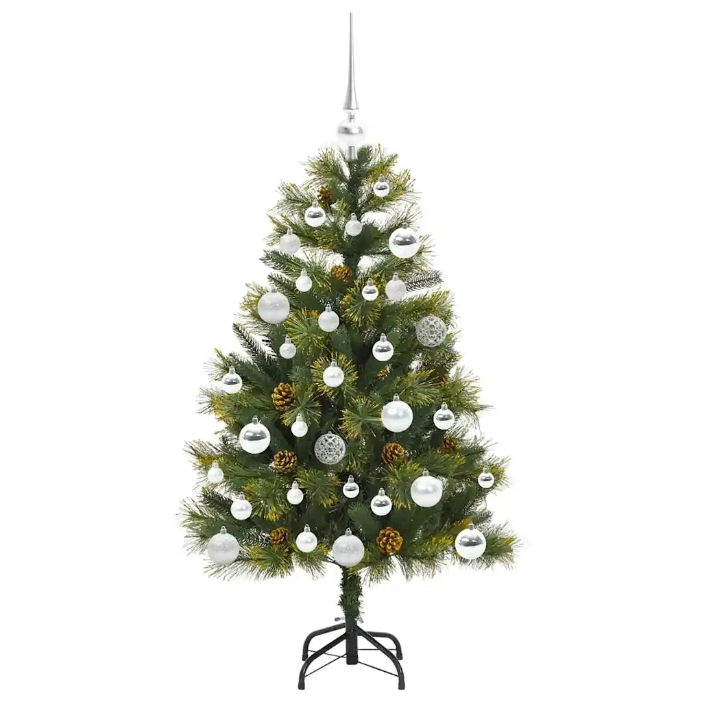 Albero di Natale artificiale pieghevole con coni Verde 120 cm 3395076