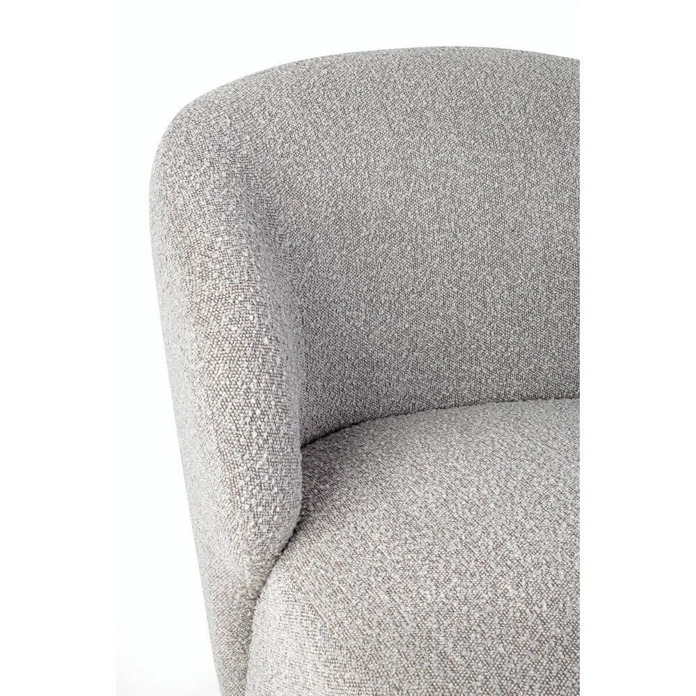 Poltrona Imbottita in Tessuto Bouclé Design Arrotondato - RENATA