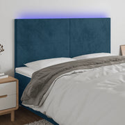 Testiera a LED-Testata con LED Blu Scuro 180x5x118/128 cm in Velluto 813527