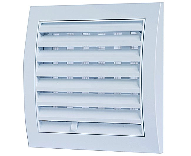 GRIGLIA QUADRA CON RETE IN ABS BIANCA 150X150 MM - IMBOCCO ø100   VECAM-CO S.P.A