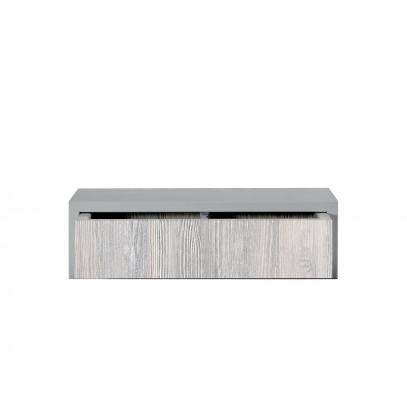 Mensola da Muro con Cassetto, Comodino Sospeso, Mensola da Parete, Grigio Sasso, 45x13,4 p20 cm - Legolo