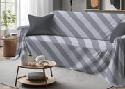 Telo Arredo Granfoulard Copritutto Salvadivano 100% Cotone Dis. Elite - Matrimoniale - Grigio