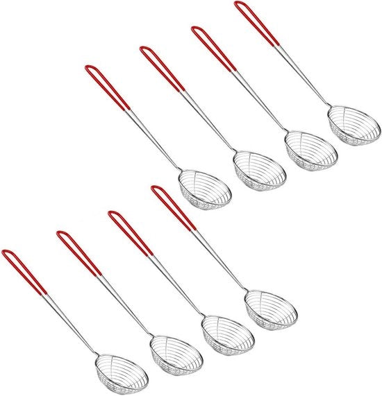 Set di Fonditura in Acciaio Inossidabile - 8 pezzi - Rosso - Accessori Cucina