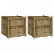 Fioriera aiuola rialzata fioriera aiuola giardino terrazza set da 2 legno di pino impregnato marrone 02_0039027