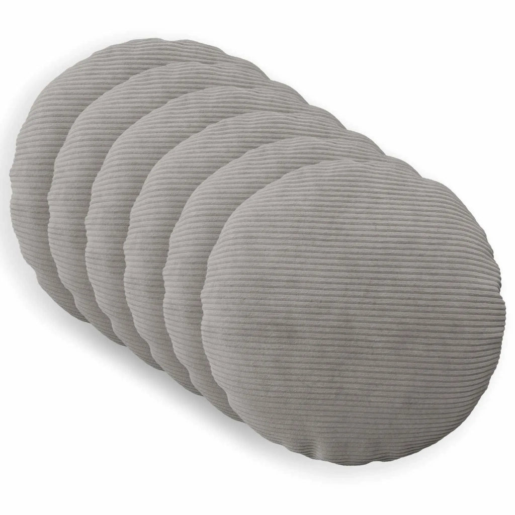 Federa 6 pcs HEERLEN Grigio Chiaro Ø 60 cm corduroy 922918