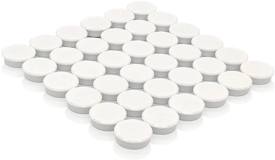 40 Magneti per Frigorifero - Magnetici per Pannello Whiteboard per Frigorifero - 40 pezzi - Magnetici rondi per pannello Whiteboard (bianco)