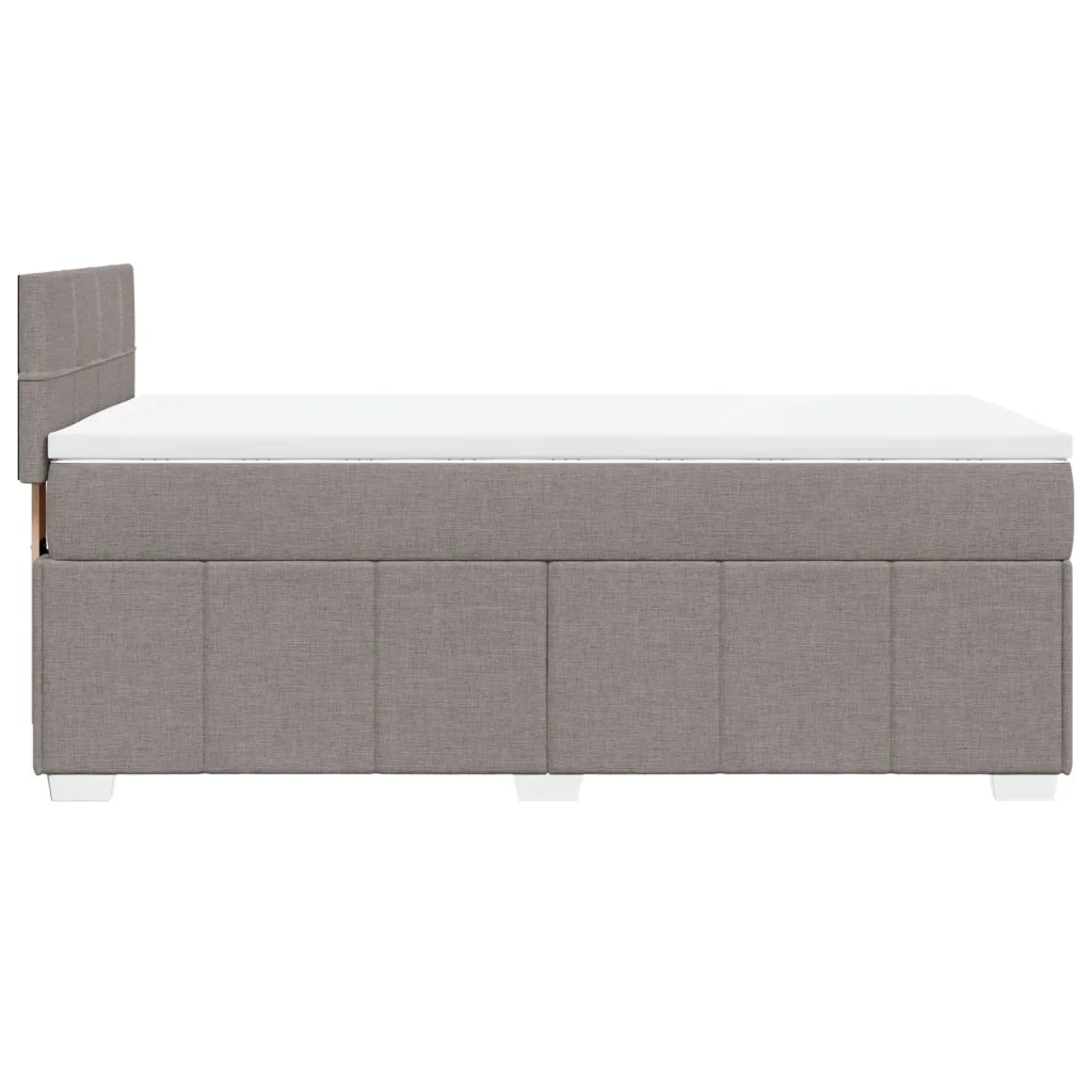 Letto singolo | Letto per adulti | Giroletto a Molle con Materasso Tortora 90x200 cm inTessuto