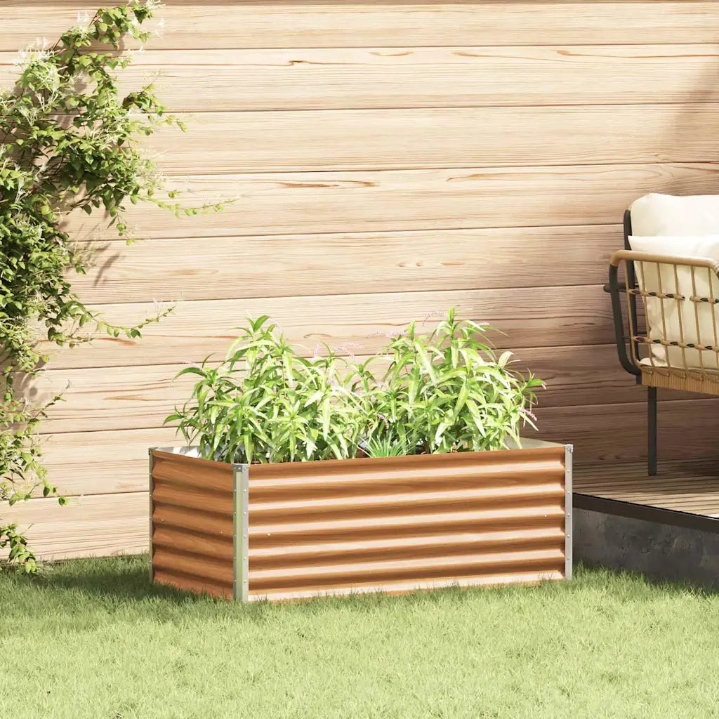 Fioriere | Cassetta per fiori | Letto rialzato da giardino 98 x 50 x 36 cm Acciaio zincato