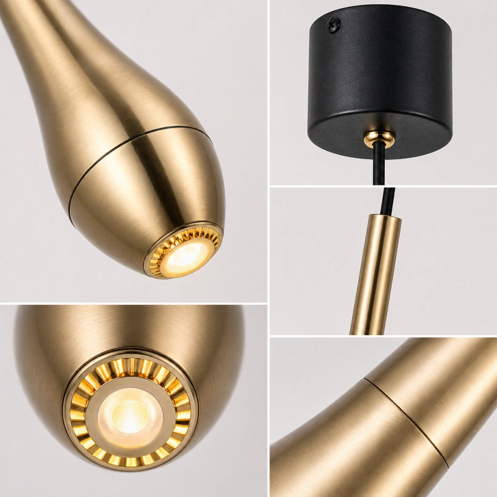 LAMPADARIO LED A SOSPENSIONE MODERNO SLIM ORO 6W DIMMERABILE CCT LP029