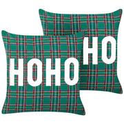 Set di 2 cuscini sparsi in tessuto poliestere verde con motivo natalizio Tartan 45 x 45 cm Accessorio per la decorazione