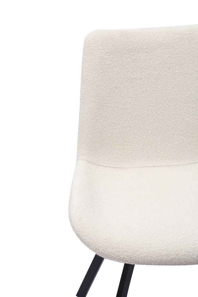 SEDIA girevole 360° in tessuto bianco e metallo Set da 2 pezzi