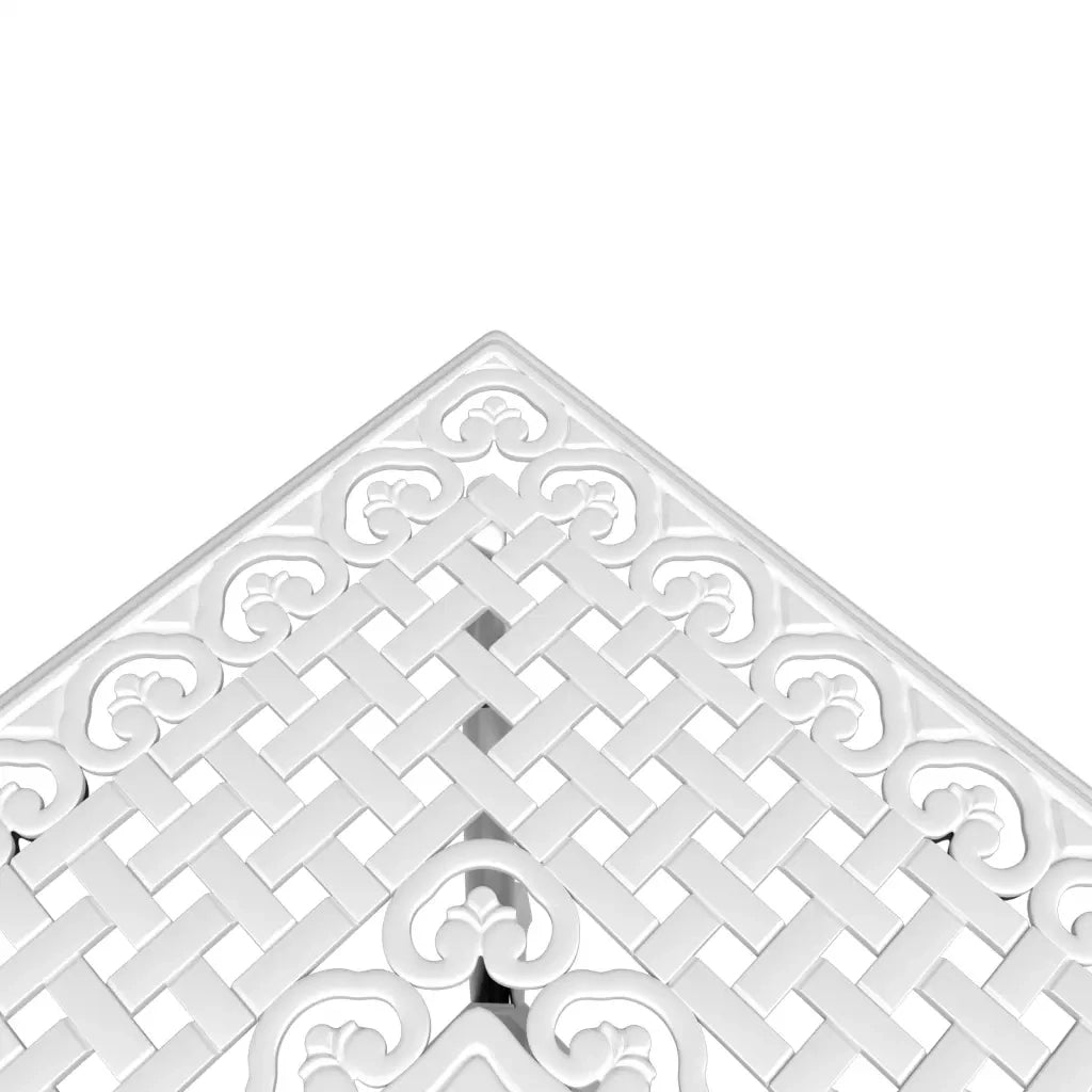 Set da Pranzo da Giardino 5 pz Bianco in Alluminio Pressofuso